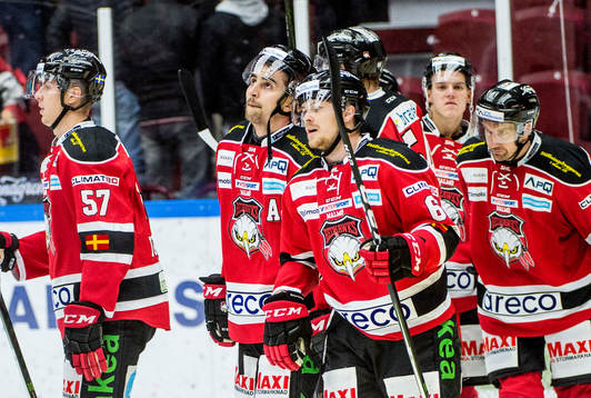 Malmö Redhawks Nils Andersson och Nicklas Jadeland deppar