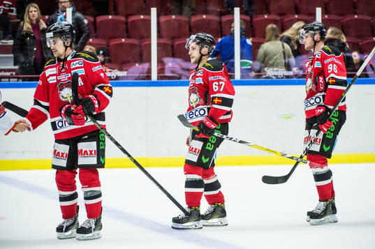 Malmö Redhawks Nils Andersson, Konstantin Komarek och Kim