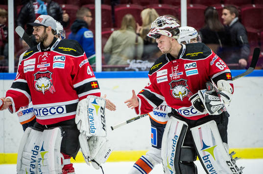 Malmö Redhawks målvakt Cristopher Nihlstorp och målvakt