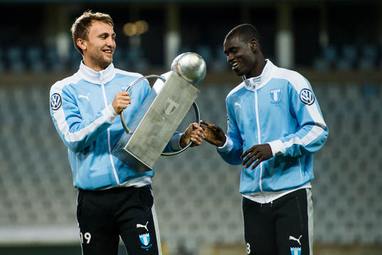 Malmö FFs Magnus Wolff Eikrem och Enock Kofi Adu