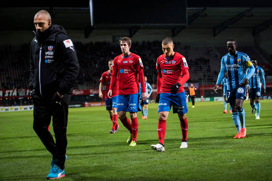 Helsingborgs manager Henrik Larsson, Adam Eriksson och