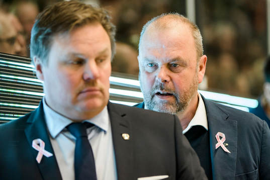Färjestads tränare Leif Carlsson och Leksands tränare