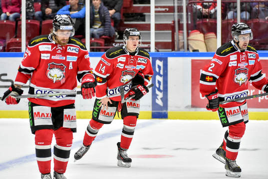 Malmö Redhawks Andreas Thuresson, Carl-Johan Lerby och