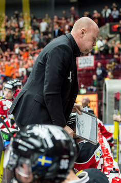 Malmö Redhawks tränare Peter Andersson deppar