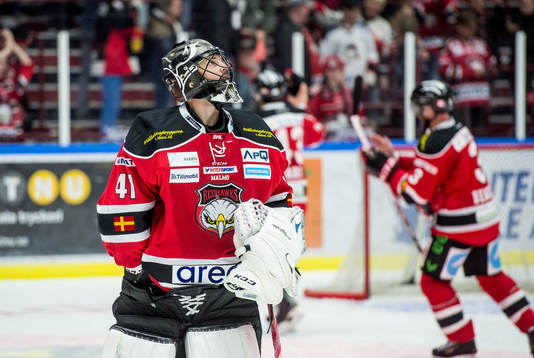Malmö Redhawks målvakt Cristopher Nihlstorp  deppar