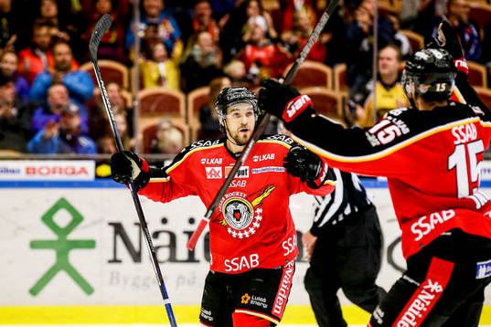 Luleås Craig Schira och Christian Jaros jublar