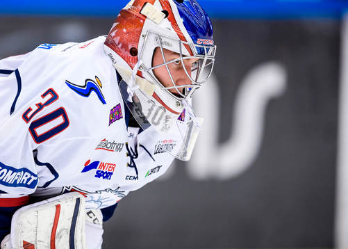 Linköpings målvakt Jacob Johansson på uppvärmningen