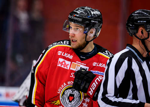 Luleås Ilari Melart reagerar på ett domslut
