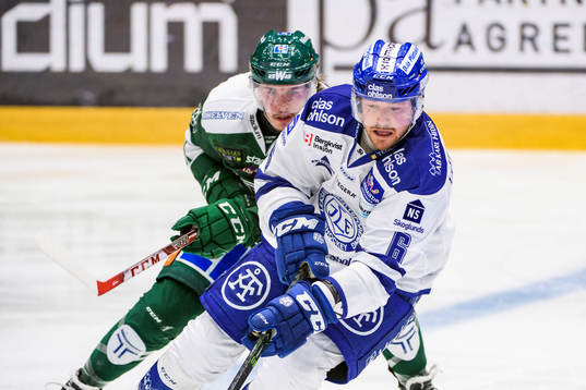 Färjestads Joakim Nygård och Leksands Joe Piskula