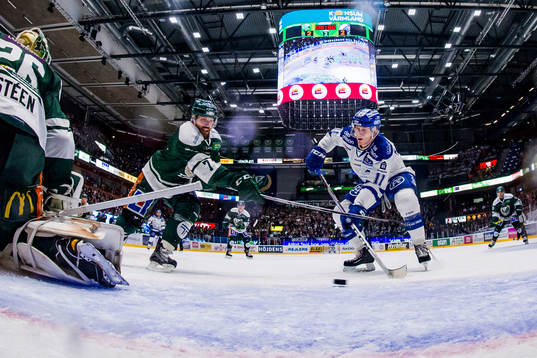 Färjestads Jonas Holös och Leksands Martin Karlsson