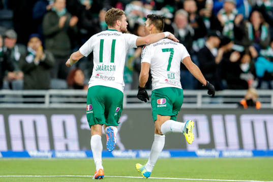 Hammarbys Arnór Smárason och Alexssander Medeiros de