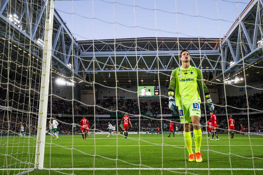 Norrköpings målvakt Michael Langer deppar