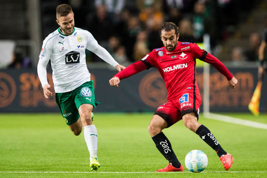 Hammarbys Mats Solheim och Norrköpings Christopher Telo