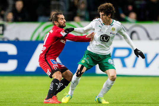 Norrköpings Christopher Telo och Hammarbys Romulo Cabral