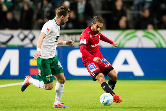 Hammarbys Arnór Smárason och Norrköpings Christopher Telo