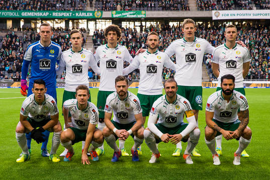 Hammarbys startelva innan fotbollsmatchen i Allsvenskan