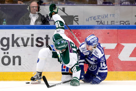 Leksands Oskar Lang och Färjestads Andreas Jämtin