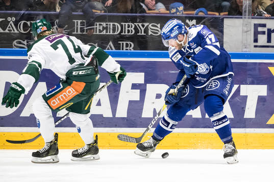 Leksands Jesper Ollas Färjestads Rasmus Asplund  i
