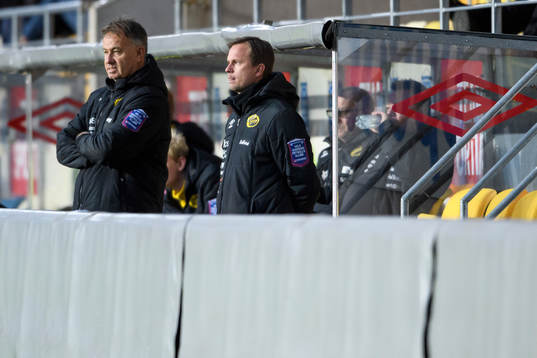 Elfsborgs tränare Tony Lundqvist och tränare Tobias