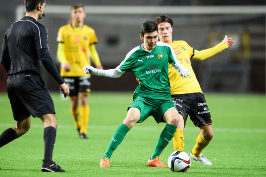 Hammarbys Otis Unda Toivio och Elfsborgs Joakim Engström