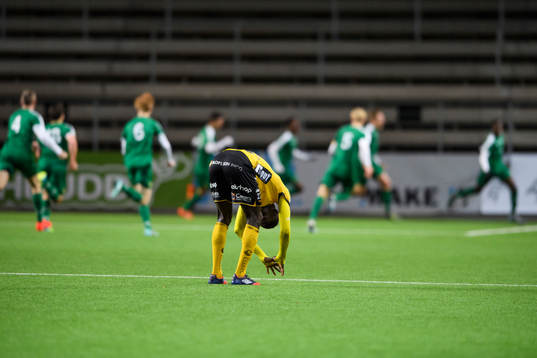 Elfsborgs Marokhy Ndione deppar då Hammarbys Samouil