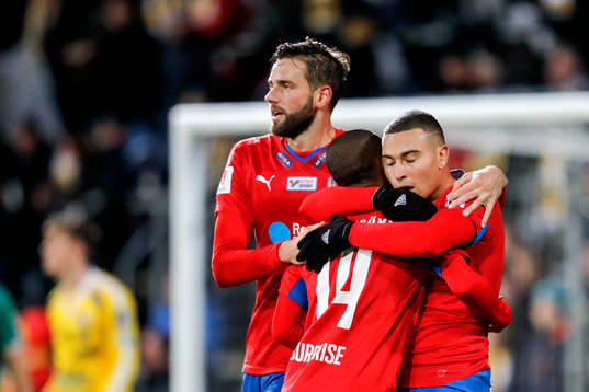 Helsingborgs Mikael Dahlberg, Bradley Ralani och Jordan