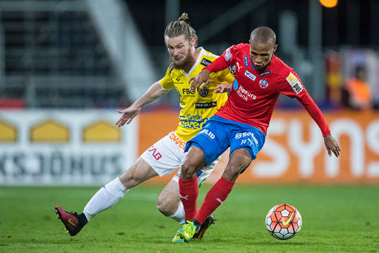 Falkenbergs Thomas Drage och Helsingborgs Bradley Ralani