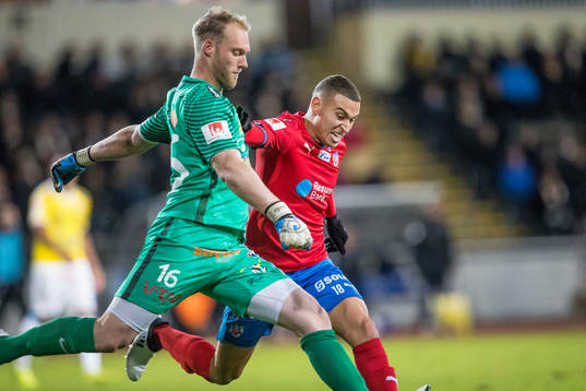 Falkenbergs målvakt Alexander Lundin och Helsingborgs