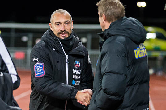 Helsingborgs tränare Henrik Larsson och Falkenbergs
