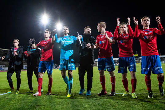 Helsingborgs spelare jublar