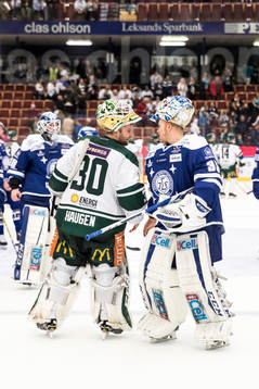 Leksands målvakt Atte Engren och Färjestads målvakt Lars