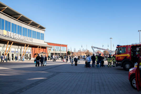 Tegera Arena innan ishockeymatchen i SHL mellan Leksand och