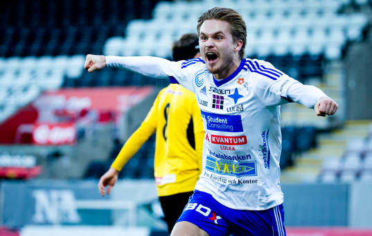Luleås Joel Rajalakso jublar