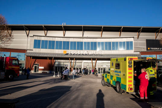 Tegera Arena innan ishockeymatchen i SHL mellan Leksand och