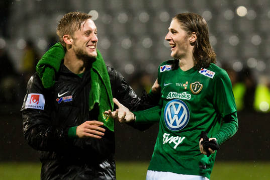 Jönköpings Jesper Svensson och Pawel Cibicki glada