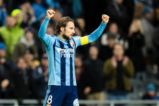 Djurgårdens Kevin Walker firar segern