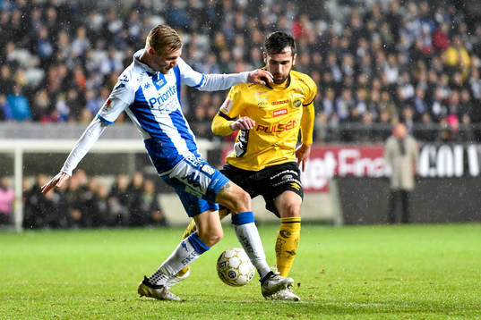 IFK Göteborgs Sebastian Eriksson och Elfsborgs Emir Bajrami