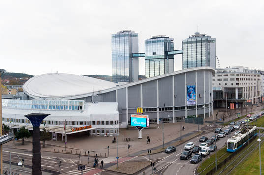 Vy över Scandinavium och Gothia Towers
