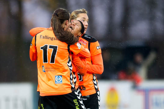 Kristianstads Ida Rebecca Guehai jublar eftre 1-0 målet