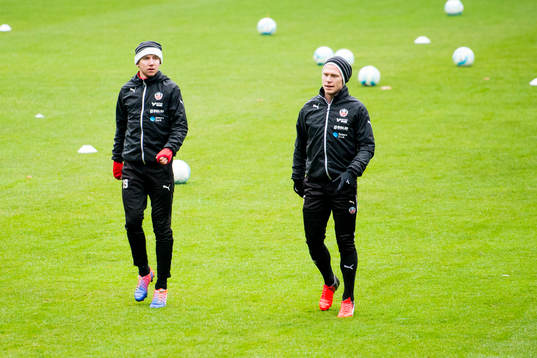 Helsingborgs Darijan Bojanić och Andreas Landgren