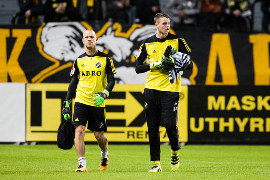 s målvaktstränare Thomas Thudin och målvakt Oscar Linnér