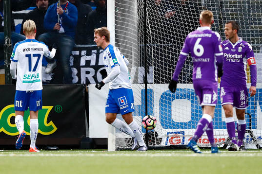 Norrköpings Sebastian Andersson jublar