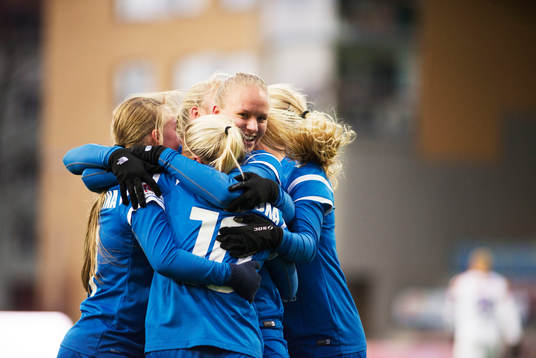 Eskilstunas spelare jublar