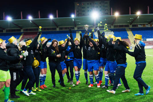 Eskilstunas spelare jublar