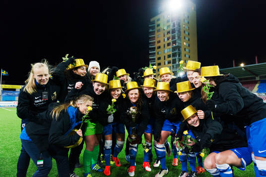 Eskilstunas spelare jublar