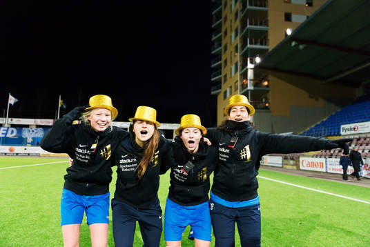Eskilstunas spelare jublar