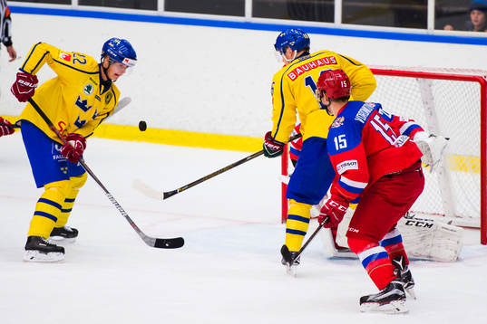 Sveriges Elias Pettersson och Carl Grundström med