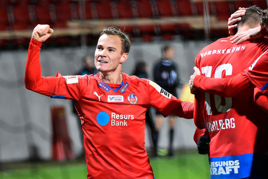 Helsingborgs Anton Wede jublar
