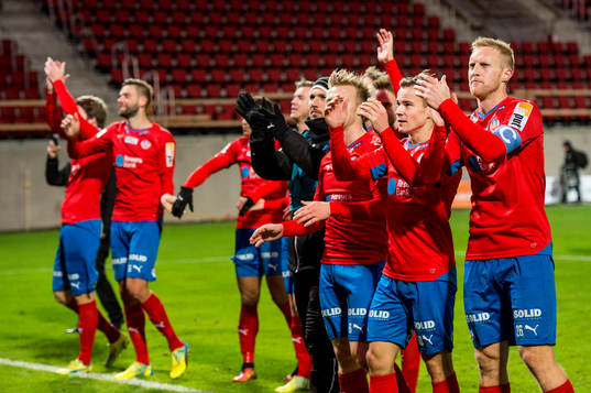 Helsingborgs spelare jublar