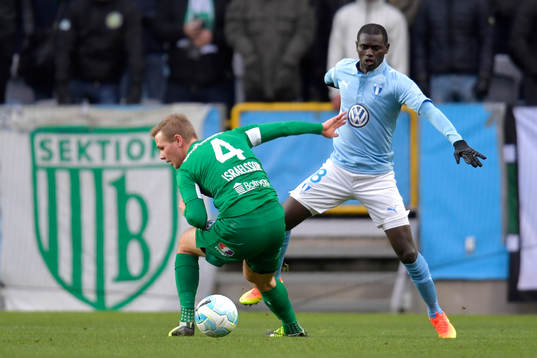 Hammarbys Johan Persson och Malmö FFs Enock Kofi Adu